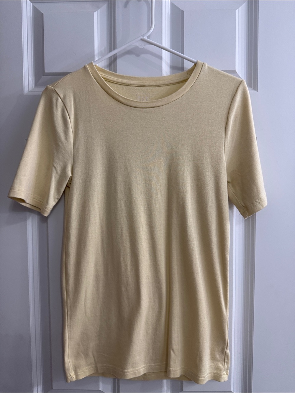 GAP Women's Short Sleeve Crew Tee in Pale Yellow